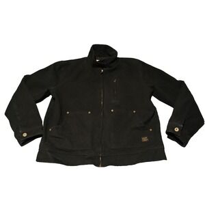 Provision P & Co Mens Canvas The Mechanic Jacket Size L Black Workwear Cotton